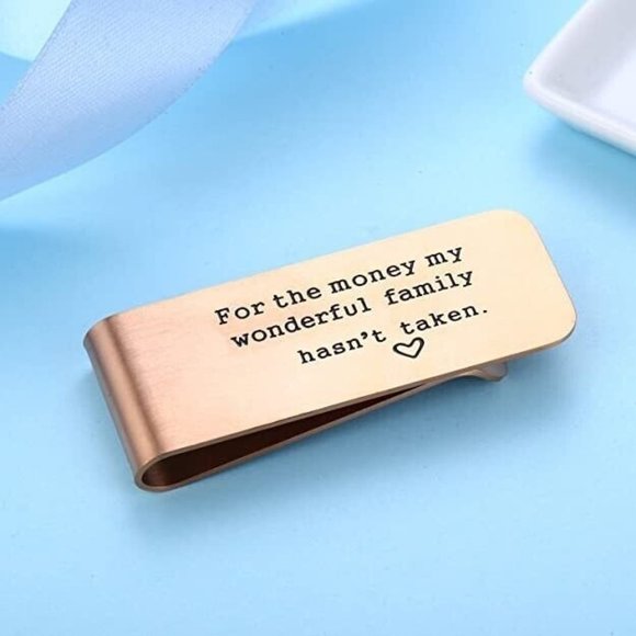 Men's Money Clip Dad Funny Quote From Family to Dad Gift Father’s Copper Gift - Picture 2 of 5